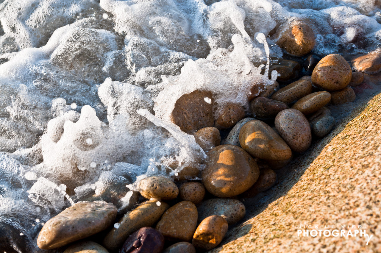 Splashed pebbles