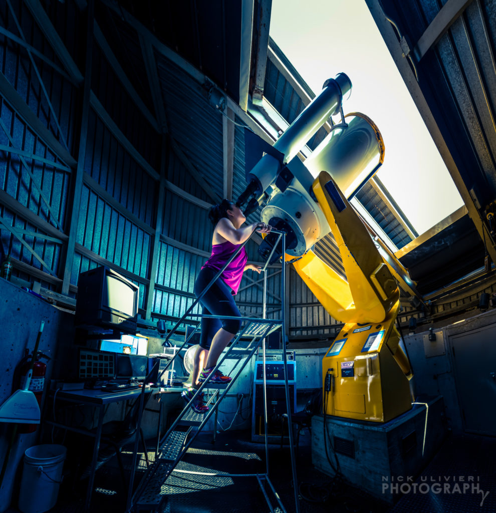 Amy stares at the sun in Adler039s Doane Observatory