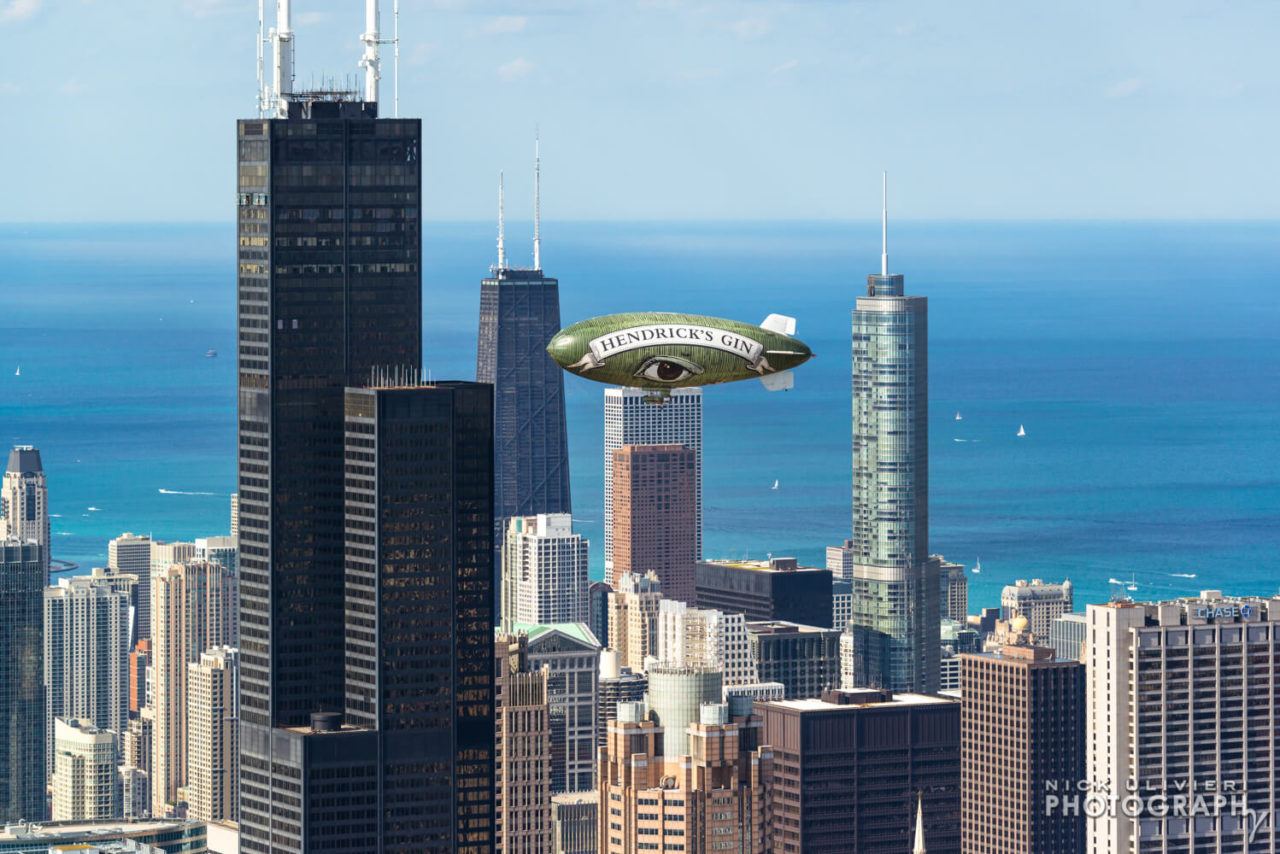 The Hendricks Gin blimp visits Chicago  For Hendricks Gin