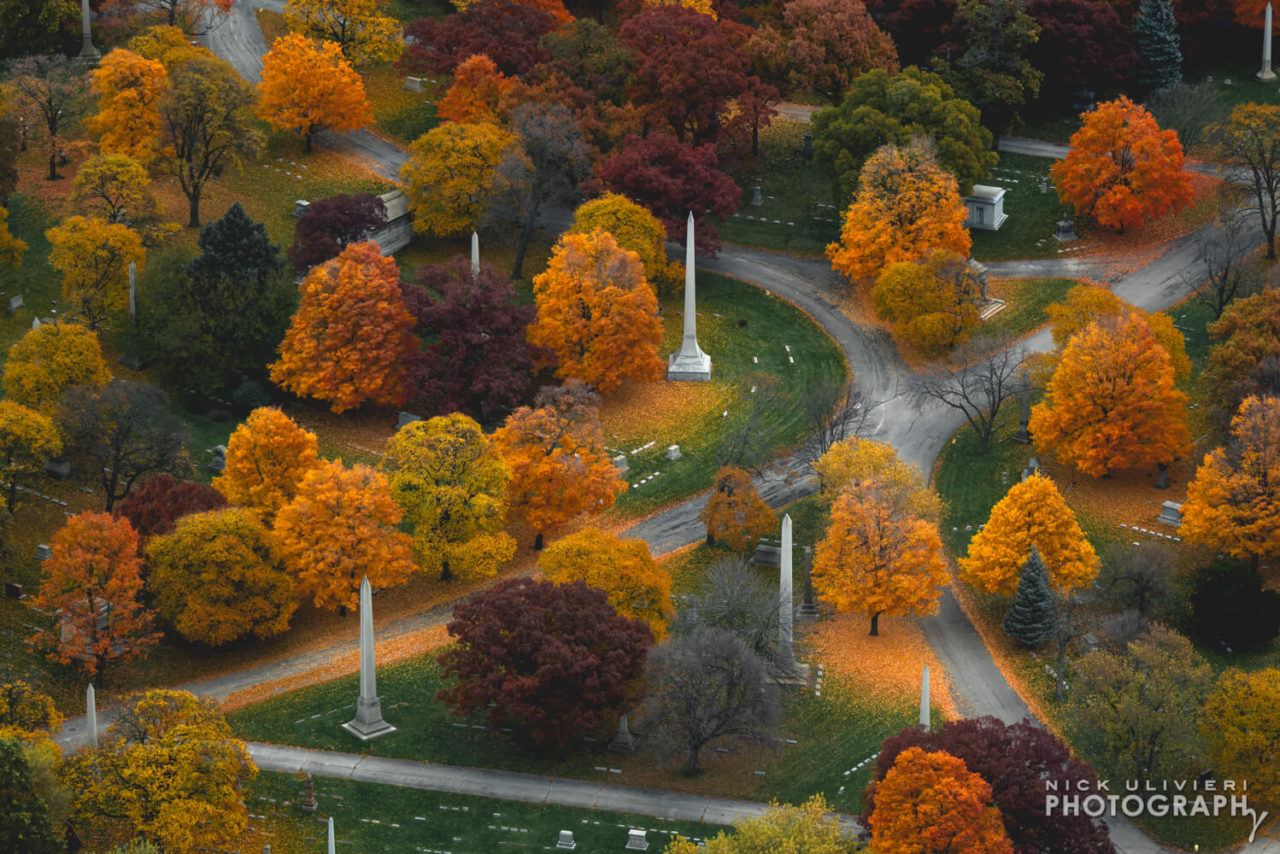 Rosehill Cemetery in fall