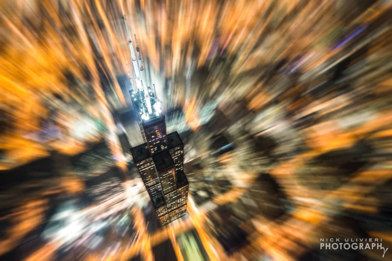 Zooming in on Willis Tower aerial