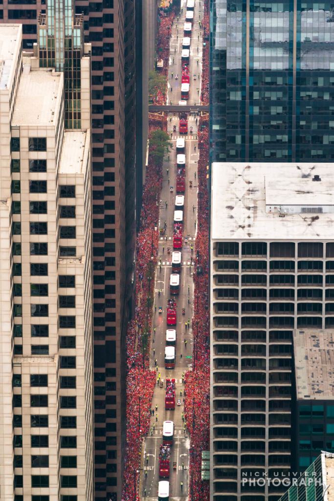Chicago Blackhawks Stanley Cup Parade aerial