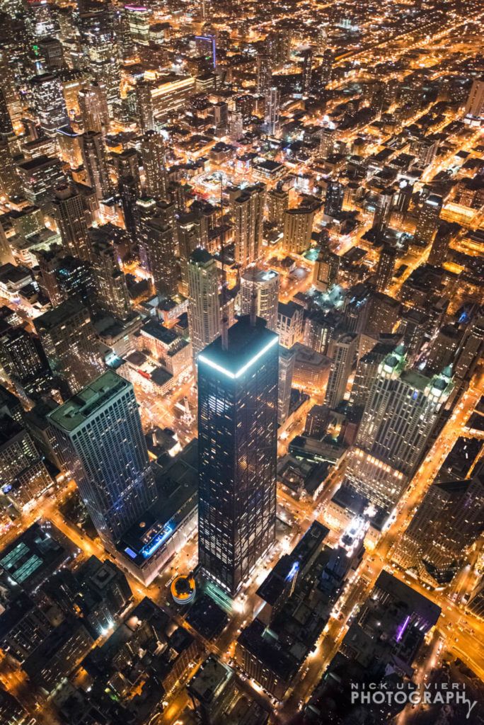 Hancock at night aerial