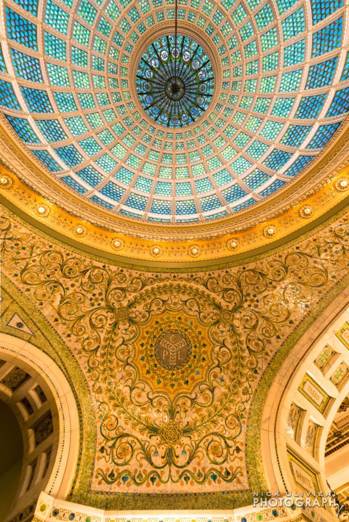 Chicago Cultural Center mosaic  dome detail
