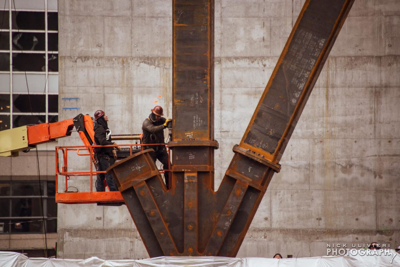 110 N Wacker trident beam installation