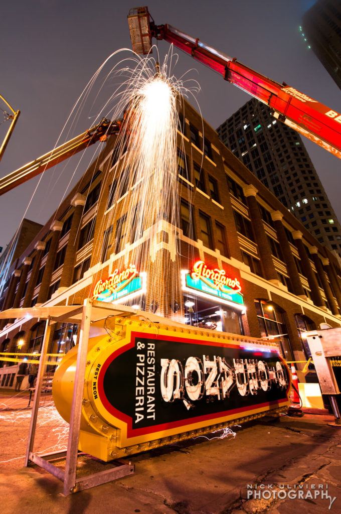 Neon sign installation  For Giordanos