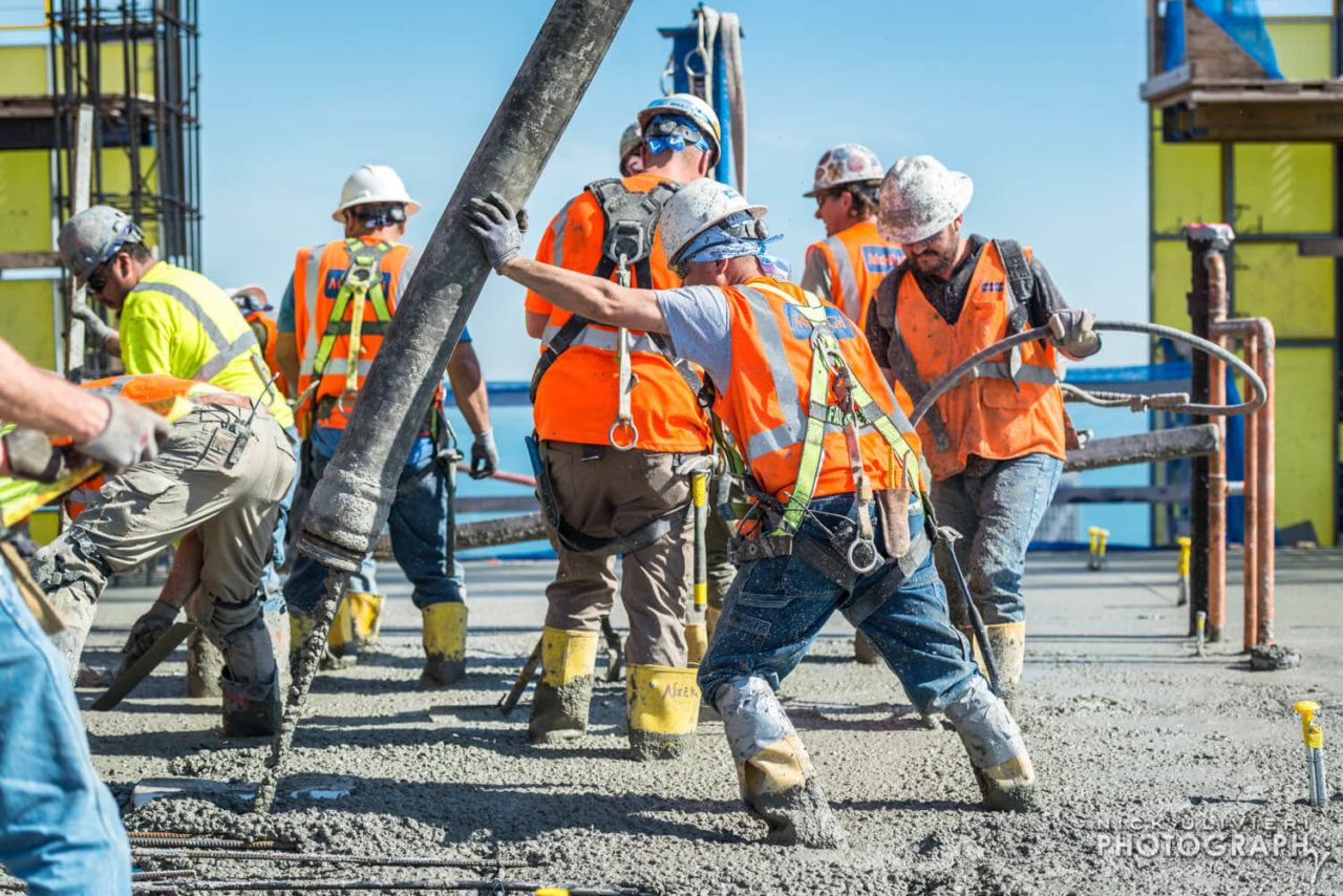 Vista Tower concrete pour  For McHugh Construction