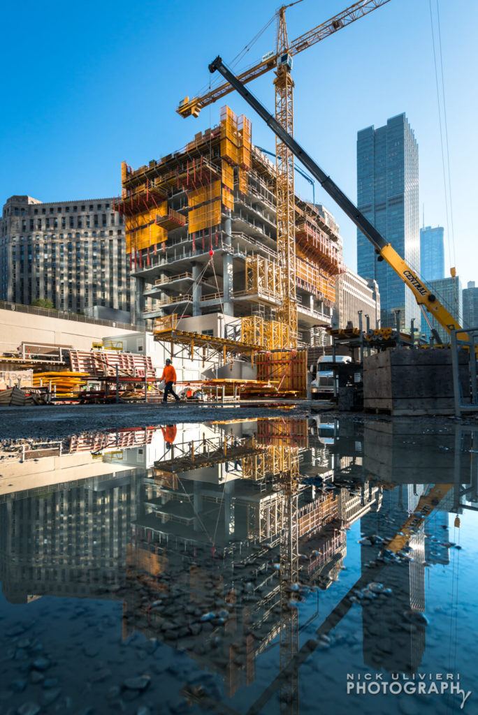 Wolf Point Easts reflectionin in concrete