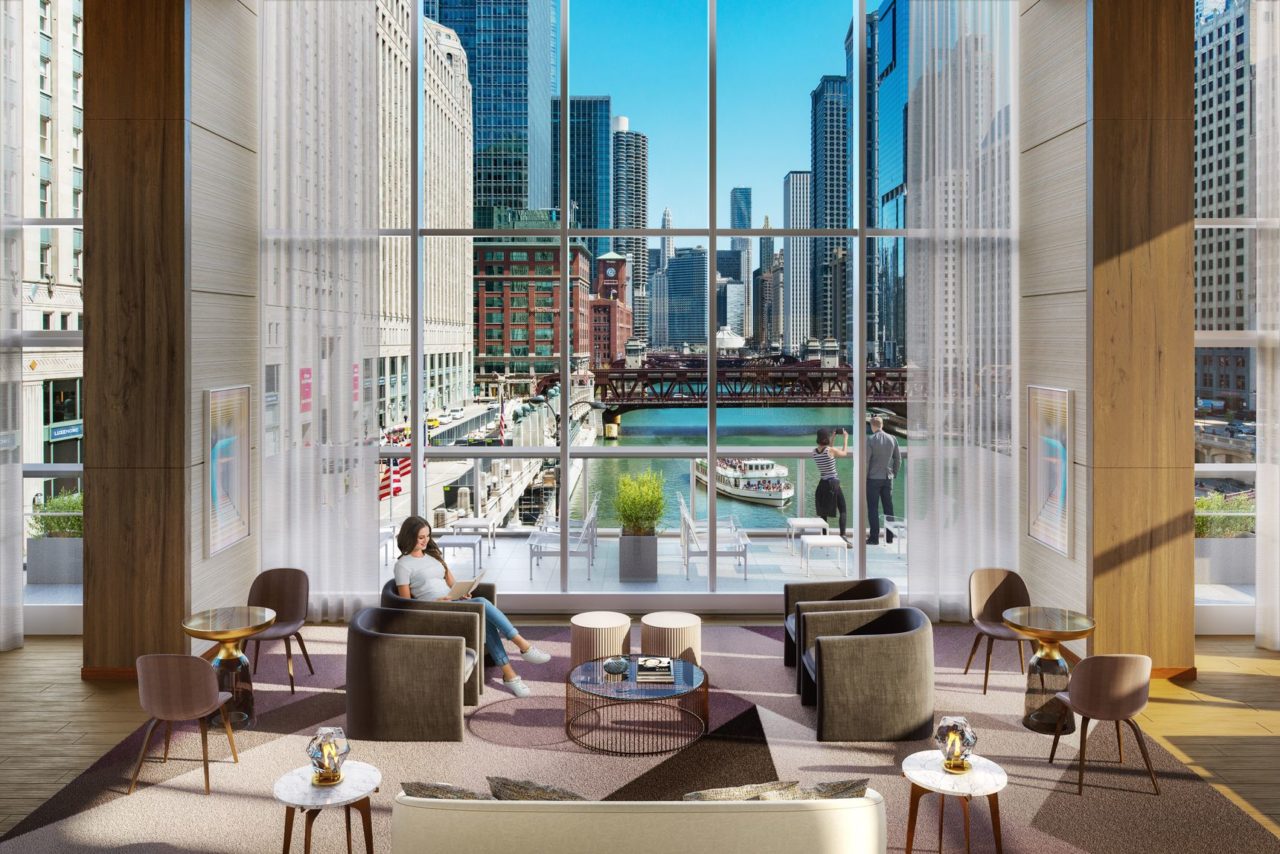 Wolf Point East lounge | Rendering by Steelblue