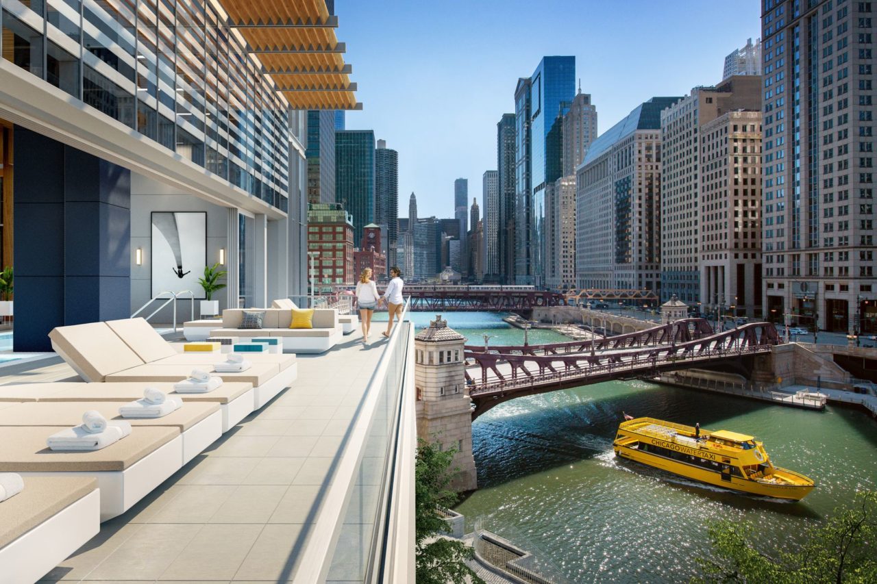 Wolf Point East pool terrace  Rendering by Steelblue