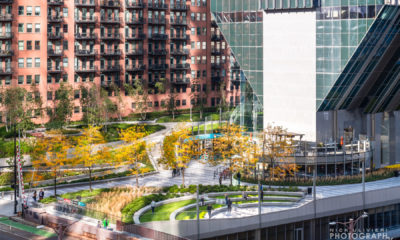 Photo depicts 150 N Riversides park on a sunny fall day