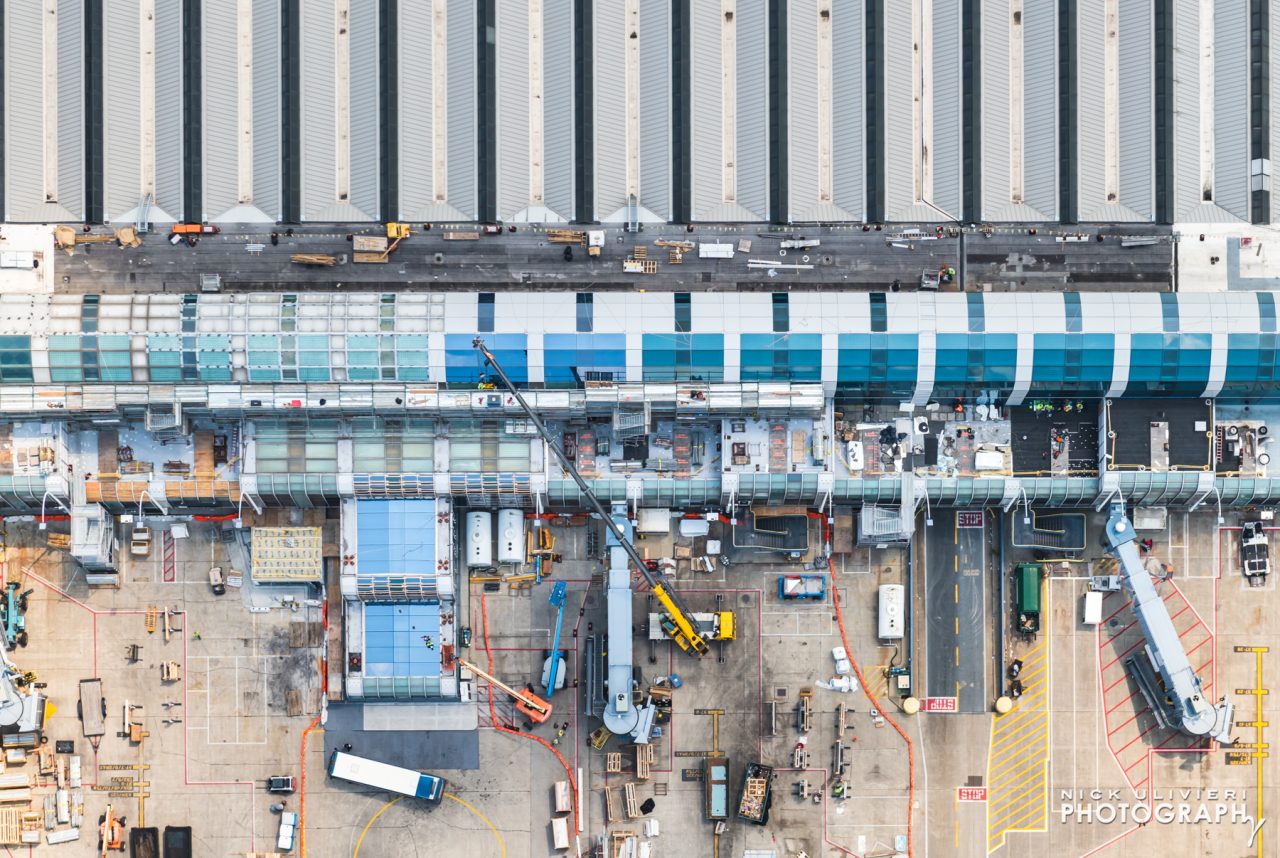 An aerial view of T1 at O8217Hare Airport undergoing rehabilitation