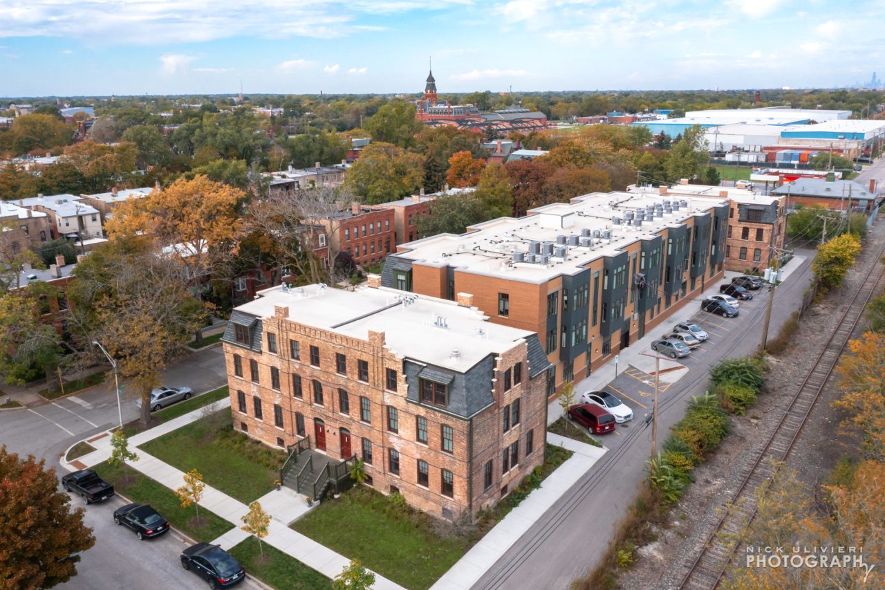 Aerial photo of Pullman Artspace Lofts