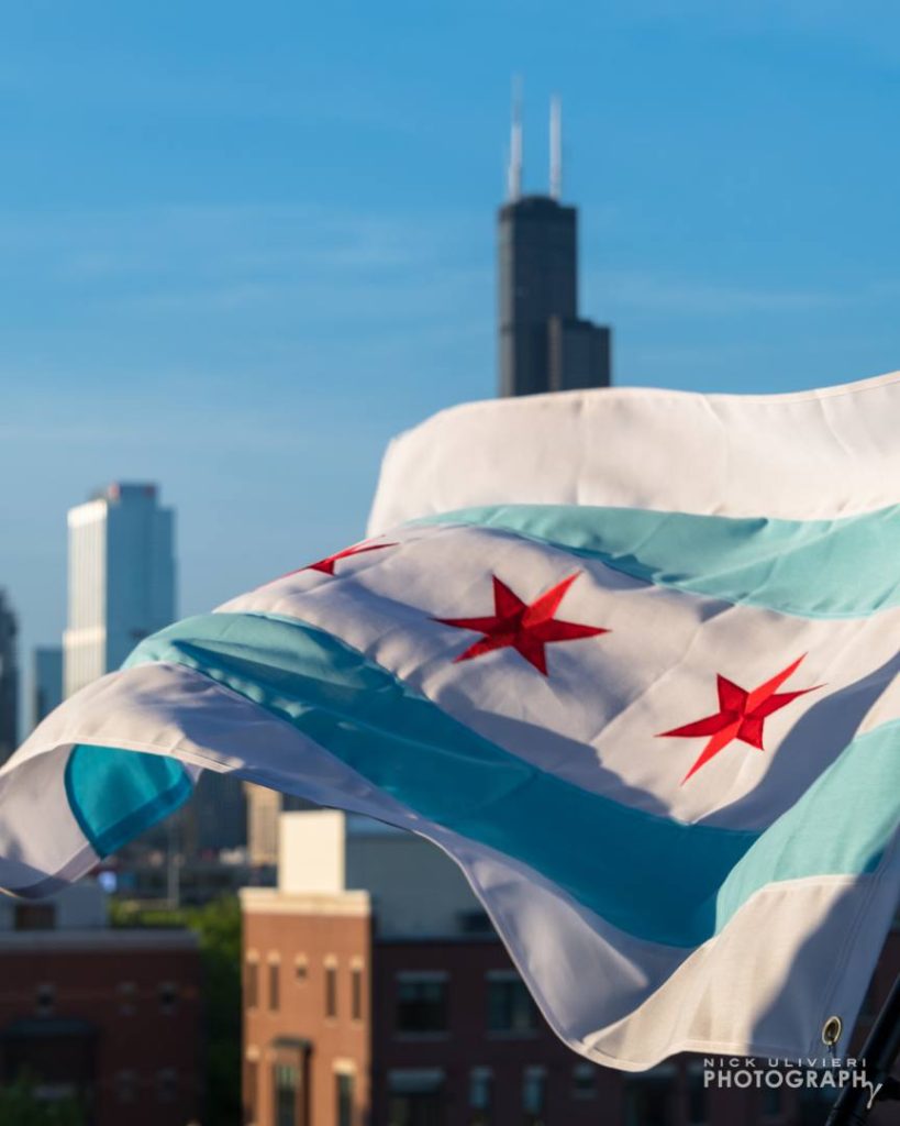 Flying the red stars from our terrace