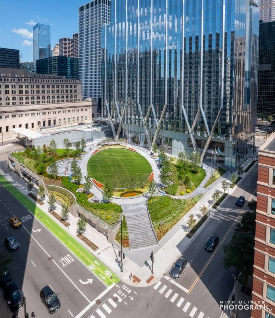 An elevated view of 320 S Canals park as seen from a drone