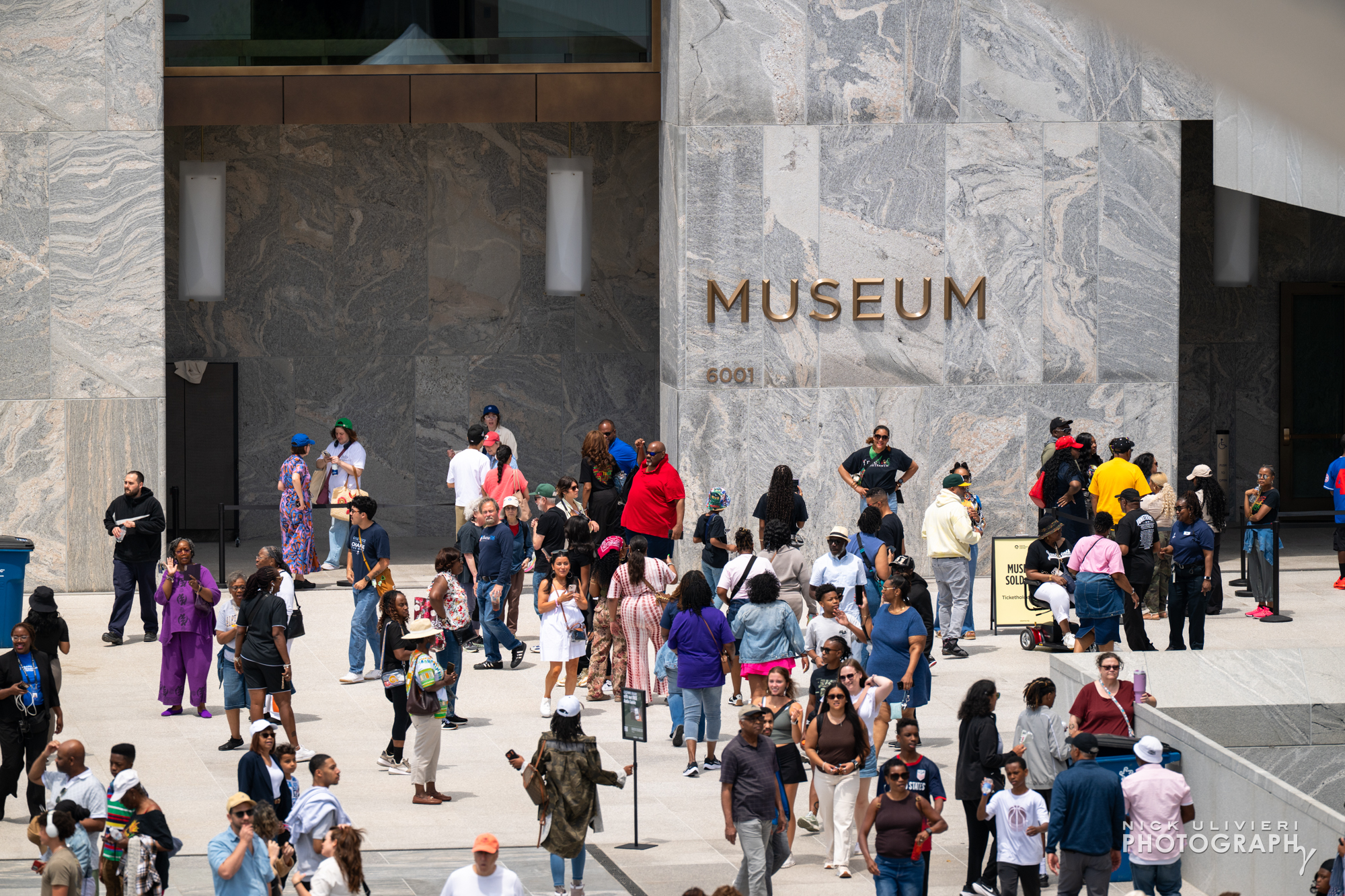 A view of the John Lewis Plaza and the entrance to the Museum tower from the accessible green roof atop the Chicago Public Library.